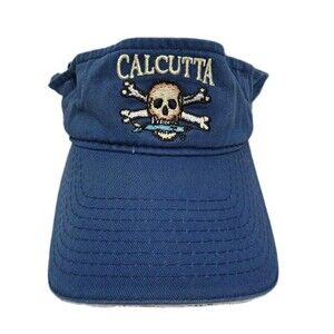 Calcutta Fishing Visor Skull Crossbones Adjustable Hat Cap Emerald Isle Carolina